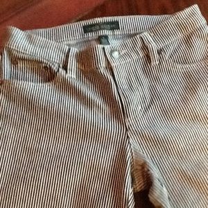 Lauren Jeans Co. Black/White Stripe Jeans Size 4